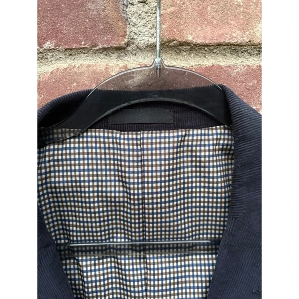 Harve Benard Mens Navy Corduroy Sport Coat Blazer Elbow Patches 48 Long NEW